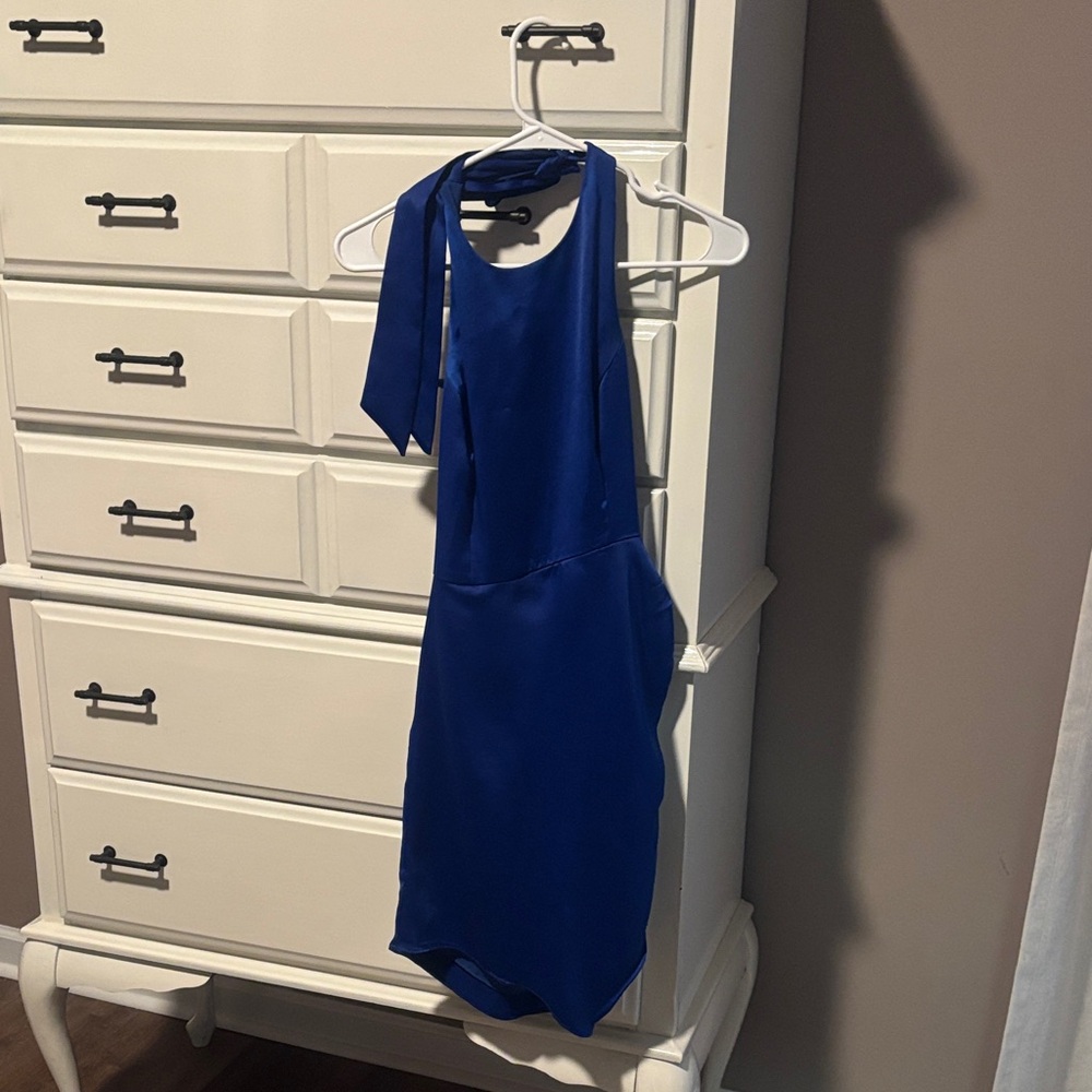 Elegant Blue Sleeveless Dress